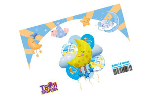 Набір з 9 повітряних кульок "Baby Boy" з місяцем  ТМ "Твоя Забава"	