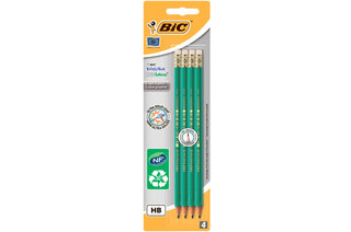 Олівець чорнографітовий BIC "Evolution Eco", з гумкою, 655HB, 4шт в блістері