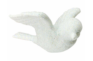 Новорічна іграшка Пташка (білий) 8х6х4 см