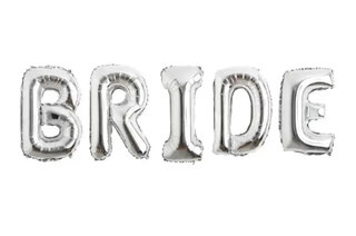 Фольгований надпис "BRIDE" (5 букв 40") срібний