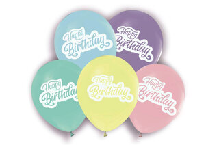 Повітряні кульки "Happy Birthday" асорті макарун ТМ "Твоя Забава"