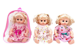 Лялька у наборі,  2388-90, на батарейках, музика, мікс 3 види, р-р ляльки 35 см, розмір у рюкзаку валіза 21*13*26 см