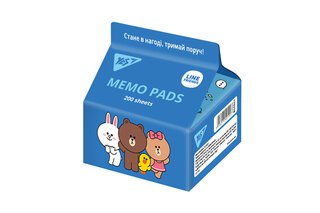 Папір для записів YES Tetra Pak "Line Friends" 200 арк. 7*7,5 см 170318