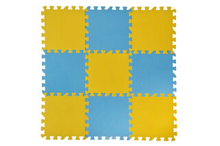 Килимок-пазл EVA K89404, жовто-блакитний, р. 86,6*86,8*0,8 см. 9 деталей