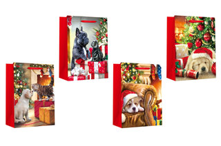 Пакет паперовий  XMAS Dog 760219ML 26*12.7*32.4см LARGE асорті