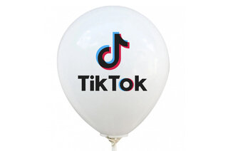 Латексна кулька 12" біла малюнком "TikTok" (BelBal)