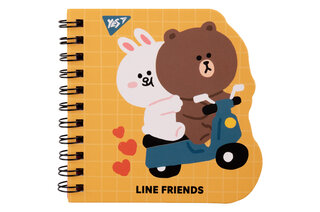 Блокнот YES 100x100 30 арк. спіраль "Line Friends" yellow крапки