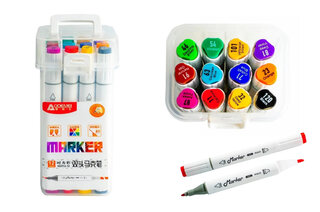 Набір скетч маркерів Aodemei "Marker" 6113-12M 12шт. 12 кольорів в боксі