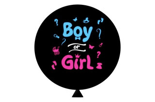 Гендерна повітряна кулька(чорна) з надписом "Boy or Girl" (кольоровий)