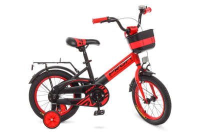 Велосипед дит. PROF1 14д. W14115-5 Original, червоно-чорний (мат),дзвінок, дод.колеса