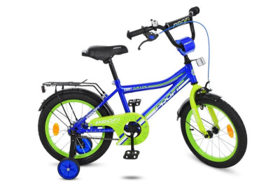 Велосипед PROF1 16д. Y16103 Top Grade синій (дзвінок, додаткові колеса)