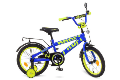 Велосипед дит. PROF1 16д. T16175 Flash, синій, дзвінок дод.колеса