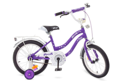 Велосипед PROF1 18д. Y1893 Star фіолетовий (дзвінок, додаткові колеса)