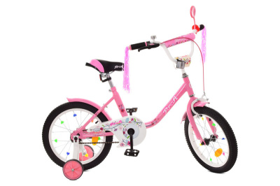 Велосипед PROF1 18д. Y1881 Flower, рожевий, дод.колеса