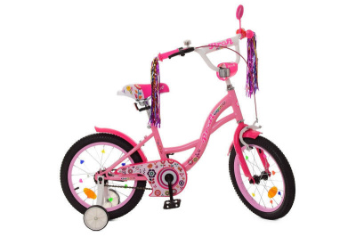 Велосипед дит. PROF1 16д. Y1622-1 Bloom, рожевий (дзвінок, дод.колеса)