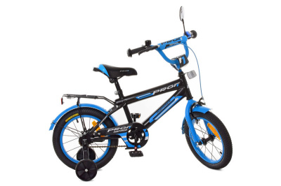 Велосипед PROF1 14д. SY1453 Inspirer,чорно-синій(мат) дзвінок, дод.колеса