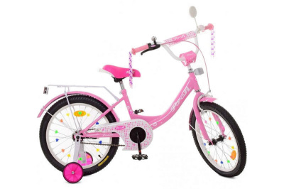 Велосипед PROF1 18д. XD1811 Princess, рожевий, дзвінок, дод. колеса