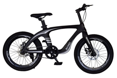 Велосипед 2-х колісний 20'' M20412 (1шт) Чорний, рама із магнієвого сплаву, підніжка,ручні гальма, без додаткових коліс