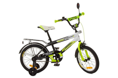 Велосипед Профі 16 "Inspirer" SY1654 чорно-біло-салатовий, матовий 2021
