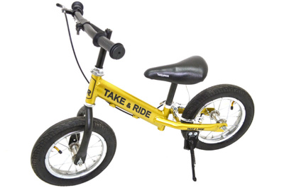 Велобіг Take&Ride RB-50 Pro з тормозами і лапкою золотий