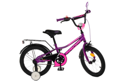 Велосипед PROF1 16д. Y16227 Prime, фіолетово-малиновий, дзвінок, дод.колеса