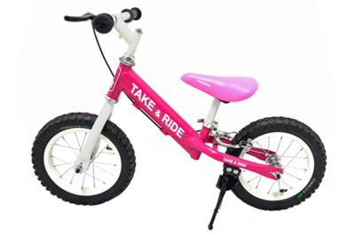 Велобіг Take&Ride RB-50 Pro з тормозами і лапкою рожево-білий 