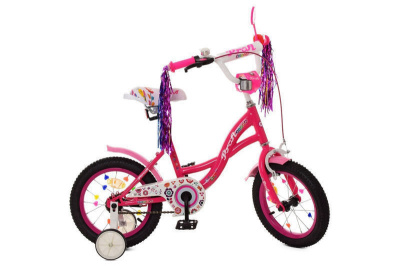 Велосипед PROF1 12д. Y1221 Bloom рожевий (дзвінок, додаткові колеса)