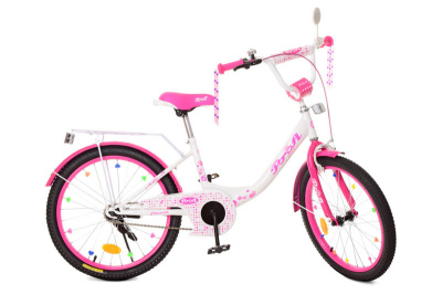 Велосипед дитячий PROF1 20д. XD2014 Princess, біло-малиновий, дзвінок, дзеркало, підніжка
