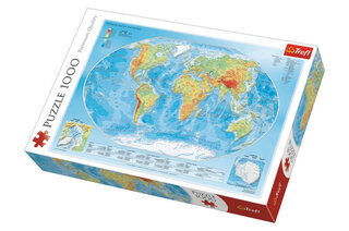Пазли - 1000 елм. - 10463 "Фізична карта світу" ,Trefl