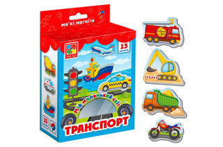 Набір магнітів  Мій маленький світ, транспорт (українська) VT3106-12 Vladi Toys