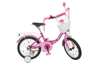 Велосипед дитячий PROF1 18 Y1816-1K Princess, SKD75, фуксія, ліхтар, дзвінок, дзерк., кошик, додаткові колеса