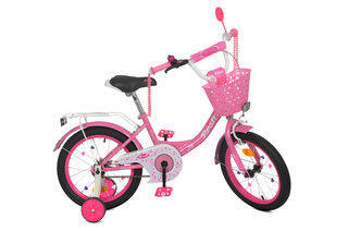 Велосипед дитячий PROF1 18 Y1811-1K Princess, SKD75, рожевий, ліхтар, дзвінок, дзерк., кошик, додаткові колеса