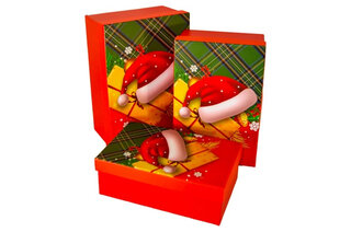 Подарункові святкові картонні коробки 11037478, комплект 3шт