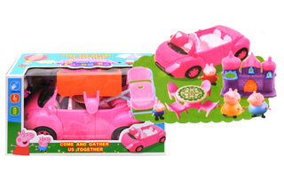 Машина з героями "Свинка" музична, зі світлом, в коробці YM11-806 р.30*16*15см.