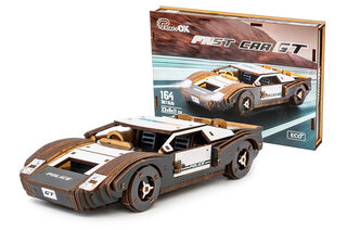 Дерев'яний 3D конструктор "Fast Car GT" Puz-26916 164 дет., поліція, р. моделі 23*6*11 см PuzzleOk