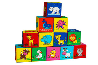 Набір м'яких кубиків "Тварини" 12 штук МС 090601-13