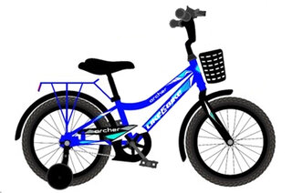 Велосипед двоколісний 14'' Like2bike Archer 211411 синій, сталева рама, дзвінок, руч. тормоз
