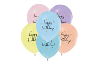 Повітряні кульки 'Happy Birthday' макарун асорті ТМ 'Твоя Забава' 50шт