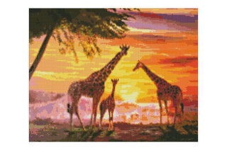 Набір з алмазною мозаїкою "Сім`я жирафів" AMO7327 40х50см IDEYKA