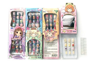 Аксесуари для дівчат CN-112 накладні нігті, 3Д (з об'ємним малюнком), мікс видів, кратність 12 шт коробка 11*7 см