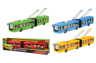 Тролейбус  "Автопром" 7991ABCD, на батарейках, 4 кольори, світло, звук, в коробці р. 45*8,2*6,5см