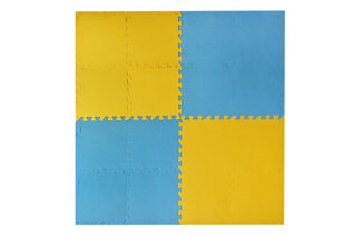 Килимок-пазл EVA арт. K89405 (14шт) жовто-блакитний деталь 30*30*0,8см 16 деталей, килимок 114,4*114,4*0,8 см.