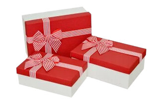Набір подарункових коробок прямокутних з бантом 3шт 11033755