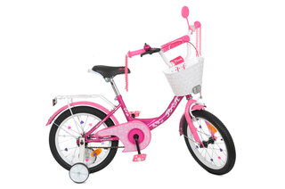 Велосипед дитячий PROF1 16, Y1616-1K Princess, SKD75, фуксія, ліхтар, дзвінок, дзерк., кошик, додаткові колеса