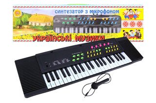 Синтезатор з мікрофоном `Українські музики` в коробці MQ-3738S р.65*6*19 см