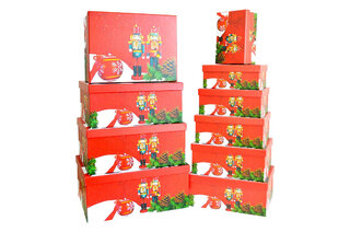 Набір новорічних подарункових коробок прямокутних 10шт 11102300