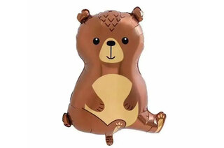 Фольгована кулька фігура "Ведмедик лісовий" коричнева 47х85 см