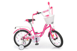 Велосипед дитячий PROF1 16 Y1626-1K Butterfly, SKD75, фуксія, ліхтар, дзвінок, дзерк., кошик, додаткові колеса