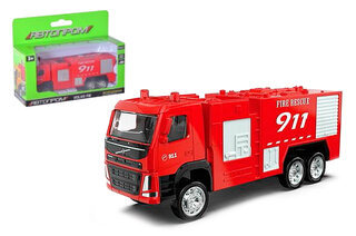 Машина металева АВТОПРОМ 67392 1:72 Volvo Fire Engine, рухомі елементи, коробка