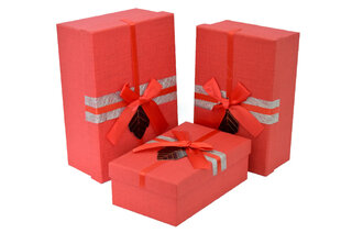 Набір подарункових коробок прямокутних з бантом 3шт 11031041